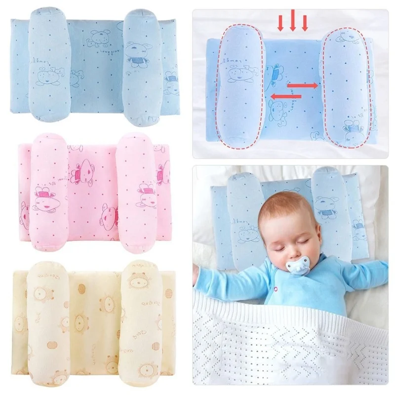 Soft Breathable Baby Pillow – Anti-Flat Head Shaping Cushion, Ergonomic Memory Foam Neck Support Mat for Newborns & Infants