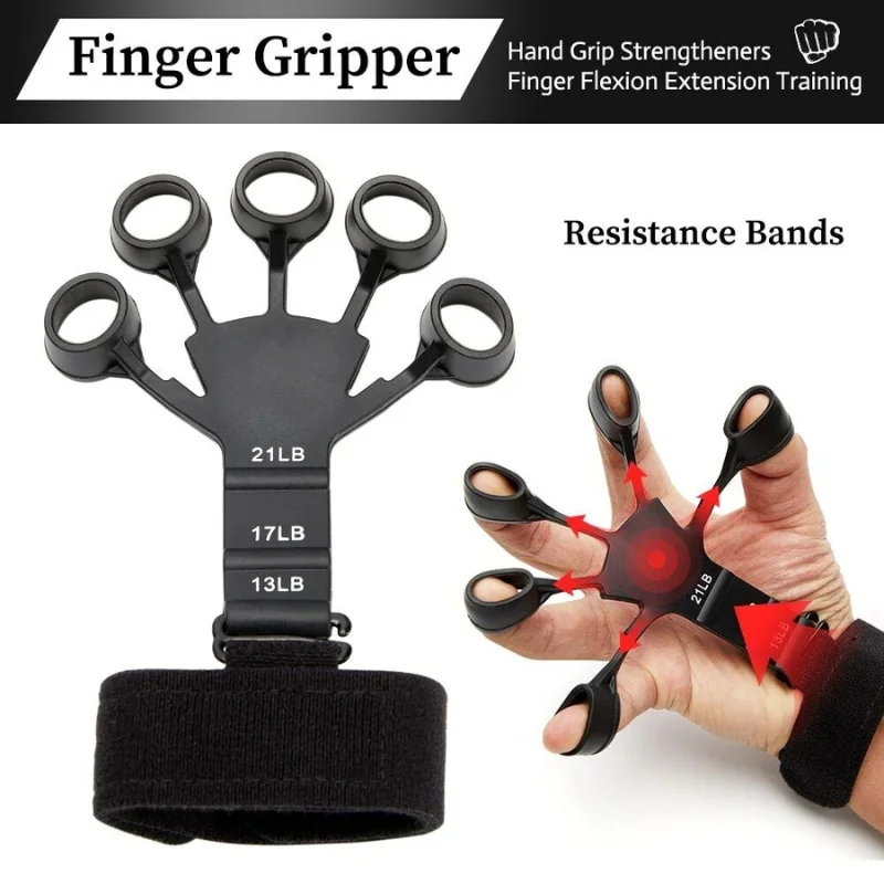 Adjustable Hand Grip Strengthener - Resistance Finger Exerciser & Hand Therapy Trainer for Fitness & Arthritis Relief
