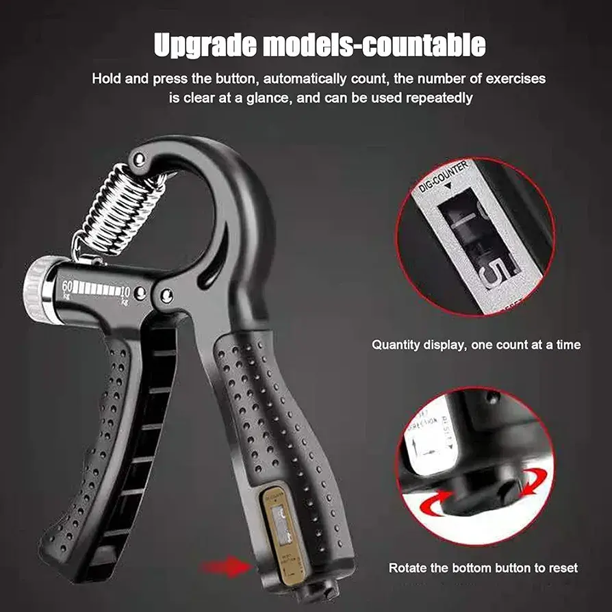 Adjustable Hand Grip Strengthener with Digital Counter - Forearm & Wrist Exerciser Heavy Gripper