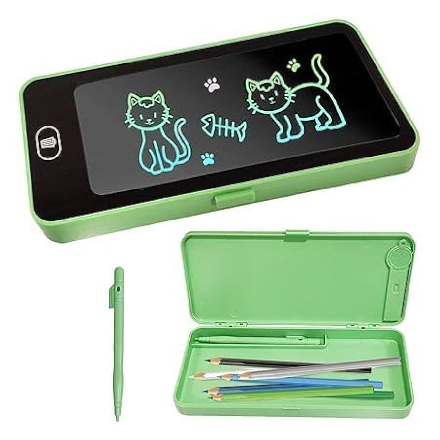 Multifunctional Pencil Box with Built-in LCD Writing Tablet – Reusable Digital Drawing Pad & School Stationery Storage Organizer for Kids