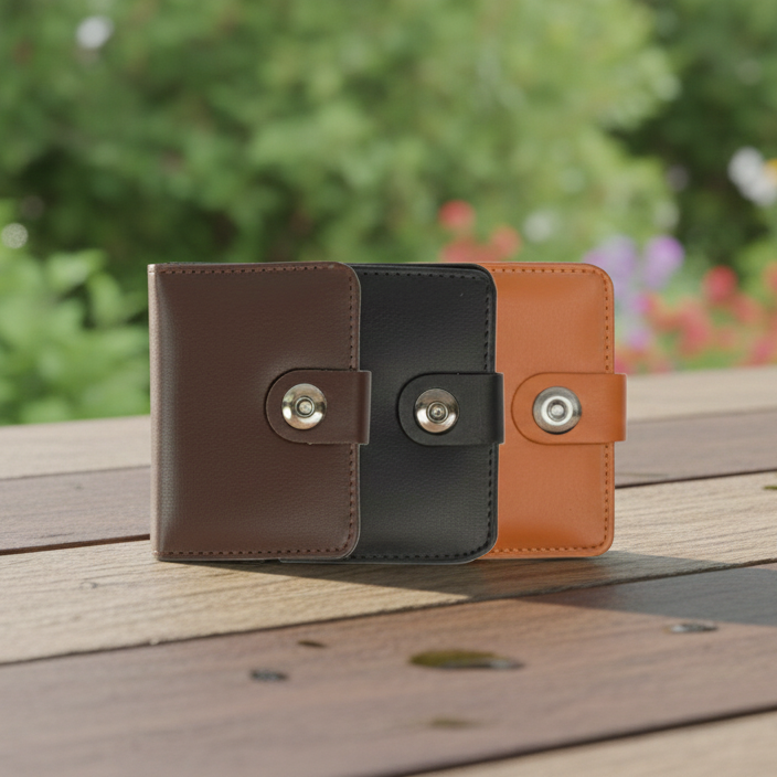 3-in-1 Men's Leather Wallet Combo Pack - Slim Bifold Pocket Wallets for Daily Use & Gifts